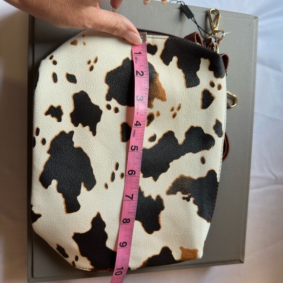 Alba Black and Brown Patterned Vegan Leather Crossbody Bag - Picture 7 of 10